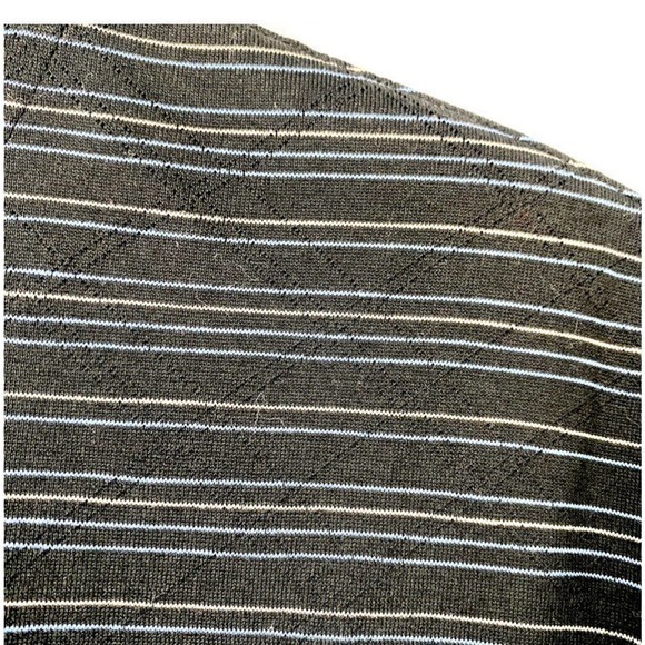 NIKE Tiger Woods Collection Golf Polo Shirt Black Striped Short Sleeves Men’s L - Picture 5 of 6